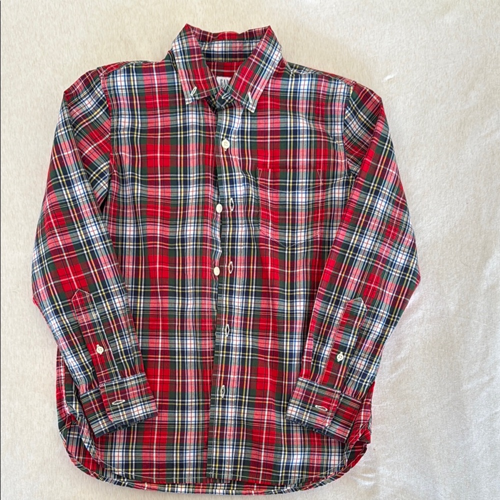 GAP Red and Blue Plaid Button Down Shirt